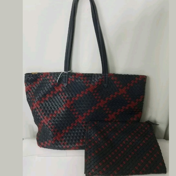 Naghedi Handbags - Naghedi Cannes Tote Wristlet Blue Merlot New